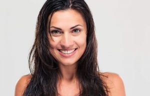 woman with beer washed hair