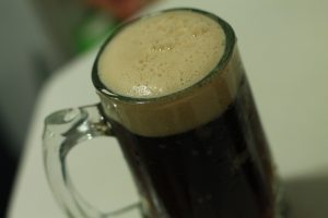 black beer in glass