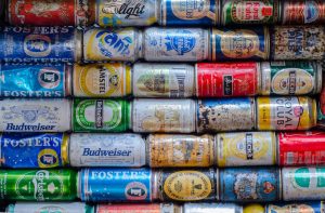 wall of cans