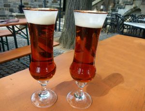 Stout beer in glasses